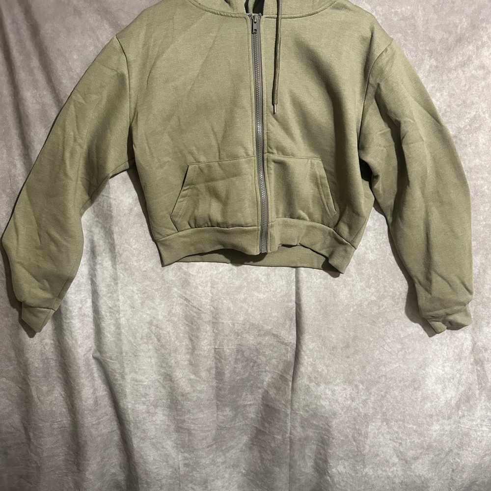 Kids Olive Green Zip-Up Jacket